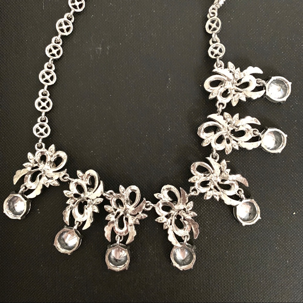 Faceted Crystal Statement Necklace - image 4